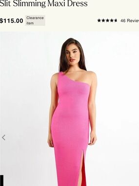 Popilush Size Medium Shapewear Modal One Shoulder Front Slit Slimming Maxi Dress